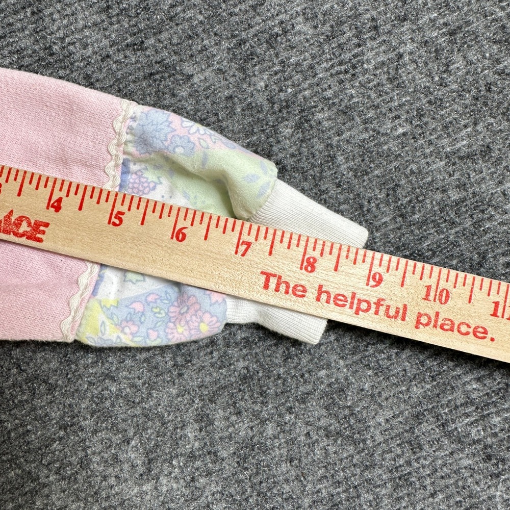 Doe-Spun Vintage Pink Lamb Patchwork Sweatshirt Lace Collar 12 Months - Picture 8 of 10